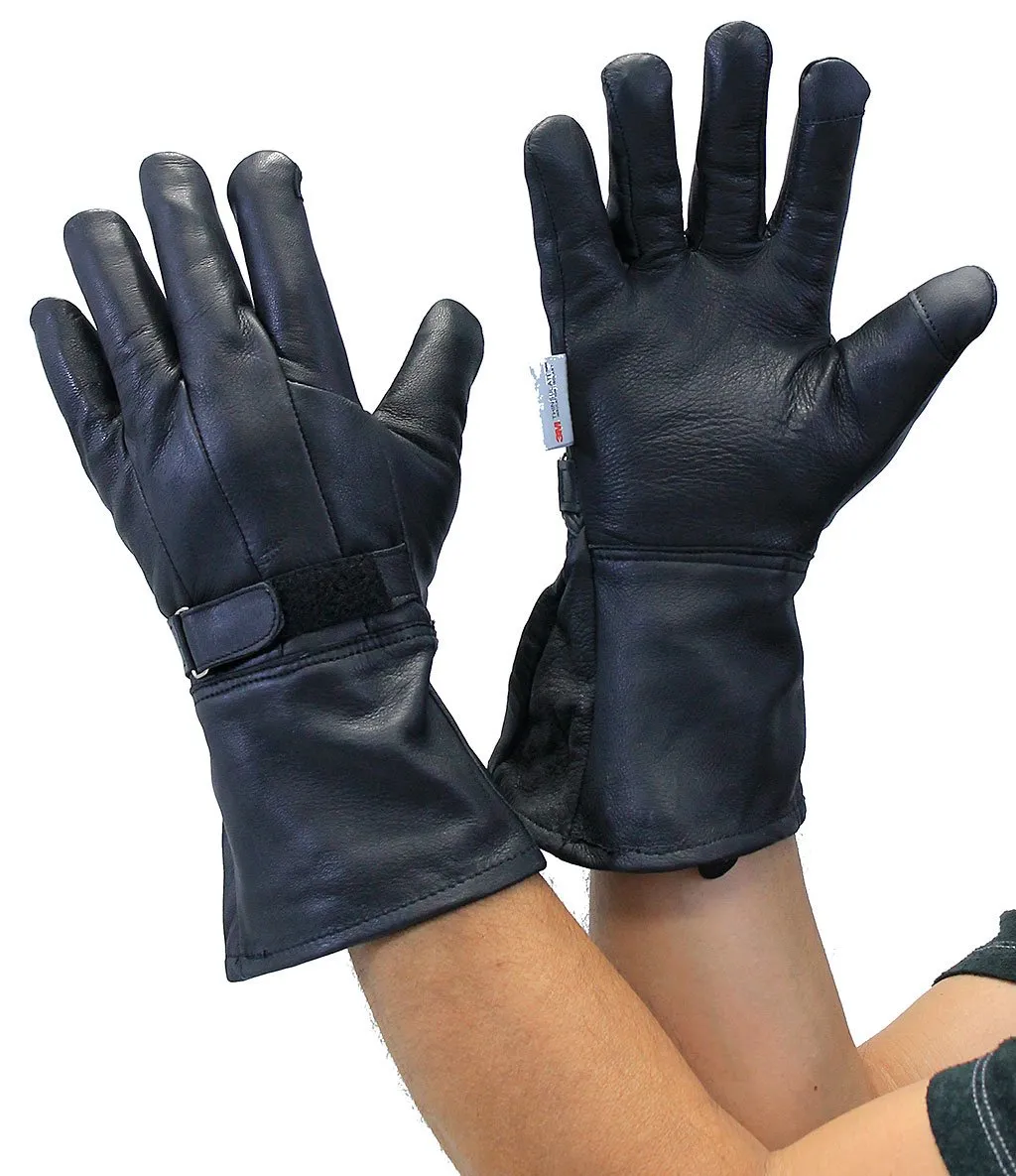 Soft Cuff Deerskin Gauntlet Motorcycle Gloves #G8250DEER