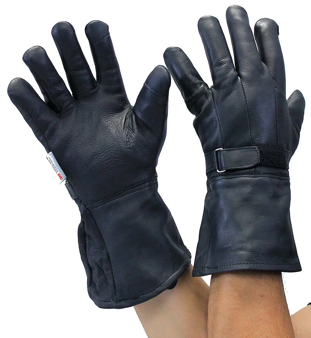 Soft Cuff Deerskin Gauntlet Motorcycle Gloves #G8250DEER