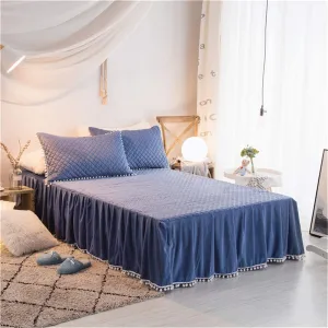 Softy Blue Bed Skirt