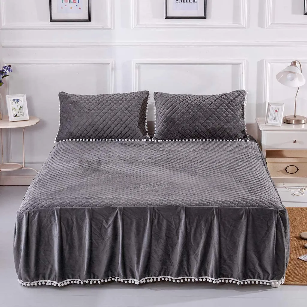 Softy Dark Gray Bed Skirt