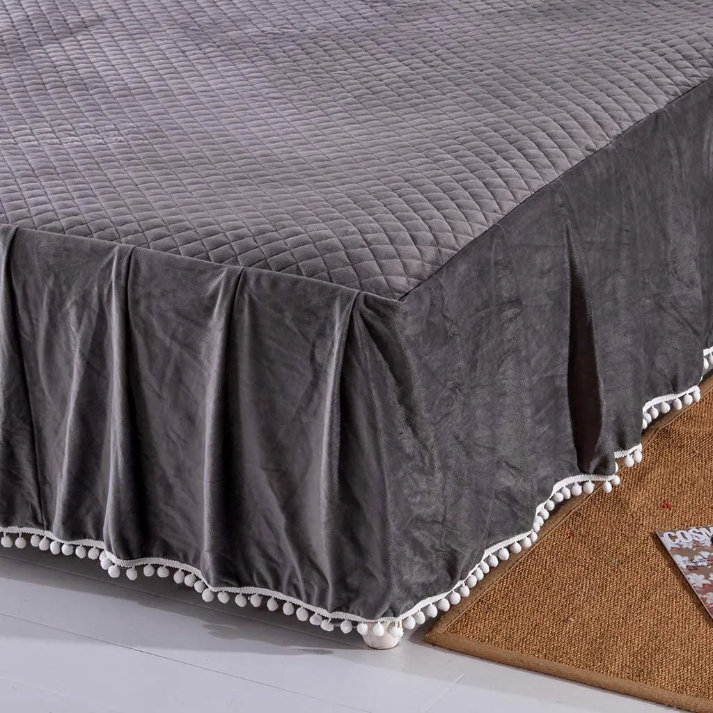 Softy Dark Gray Bed Skirt