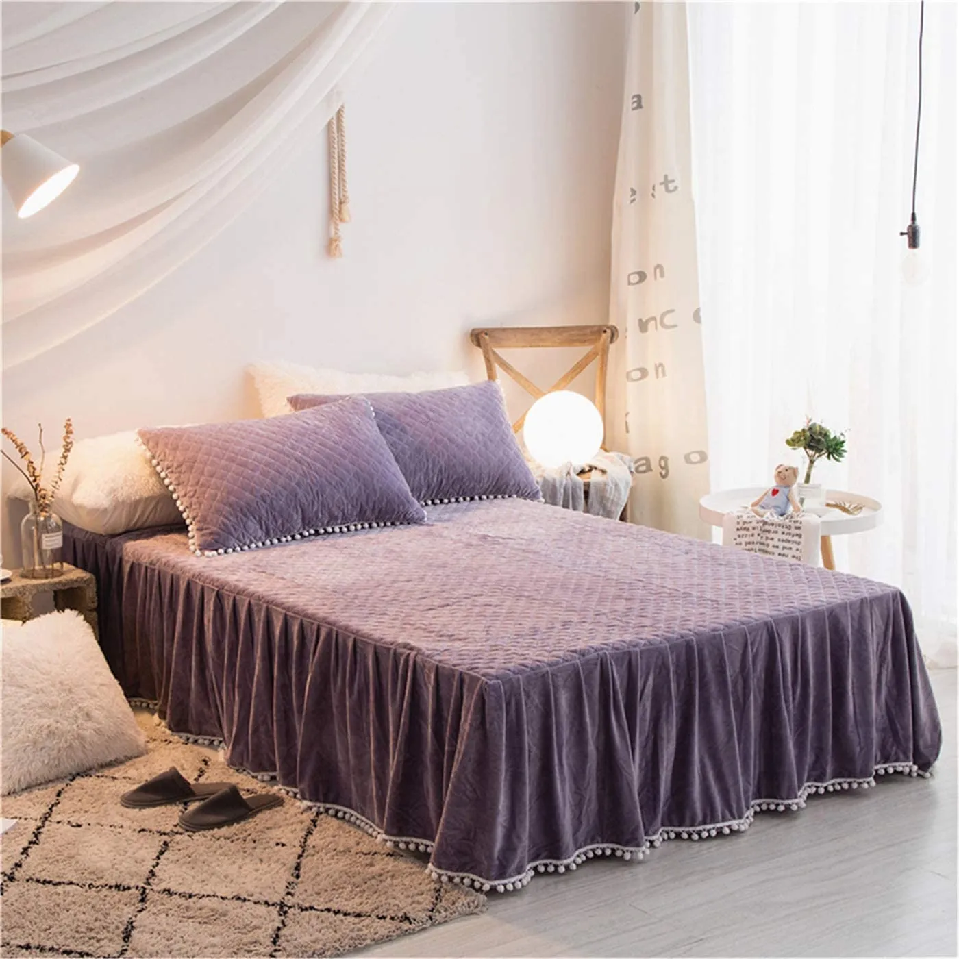 Softy Purple Bed Skirt