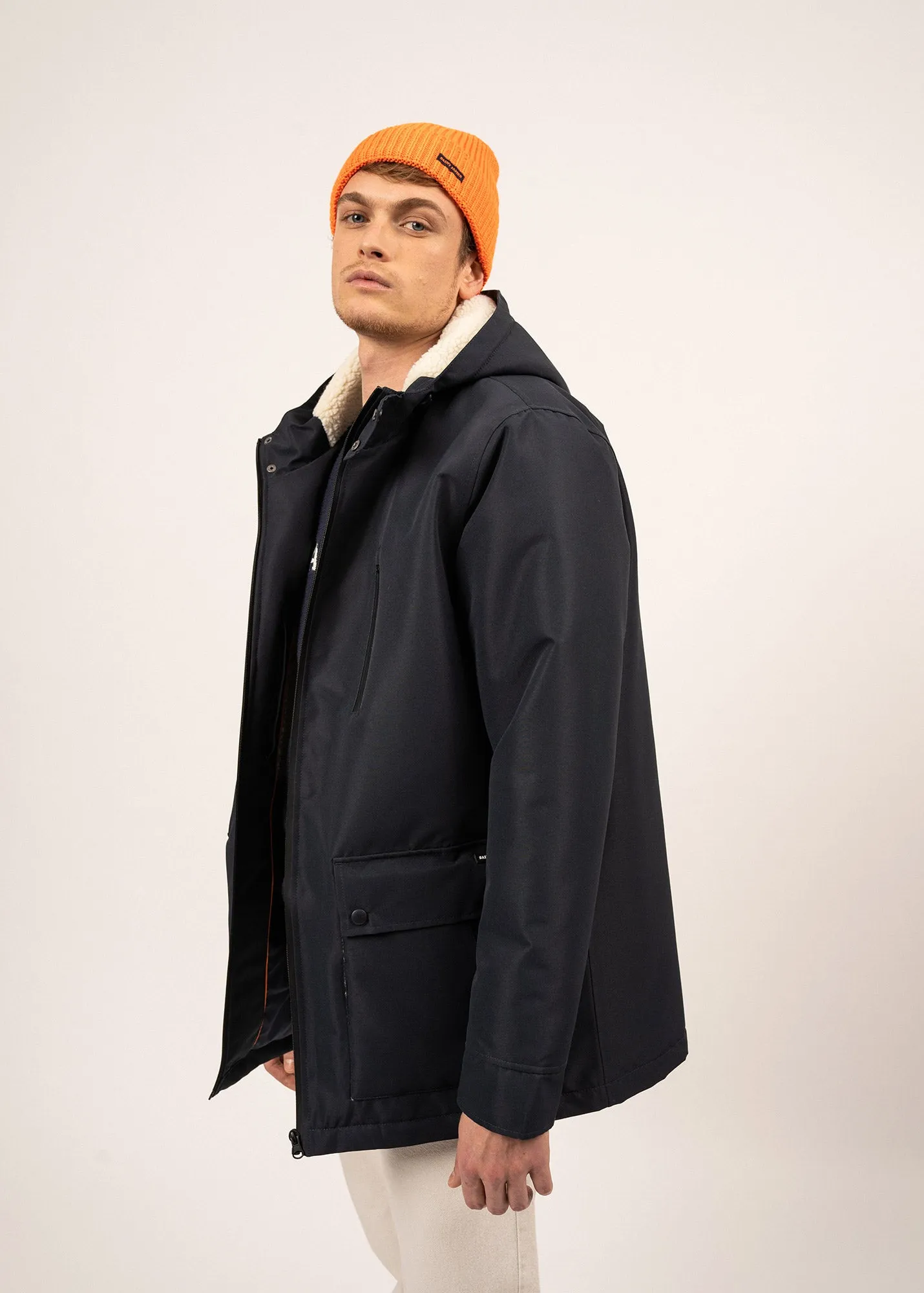 St Gaetan waterproof parka - sherpa lining, down padding (AMIRAL)