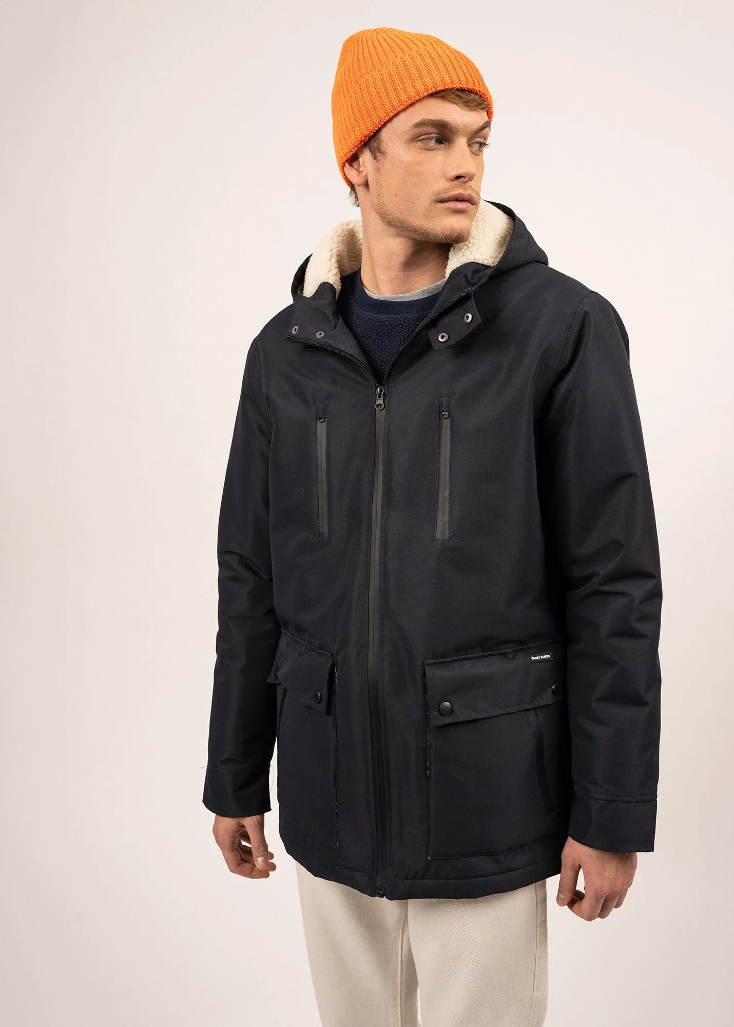 St Gaetan waterproof parka - sherpa lining, down padding (AMIRAL)