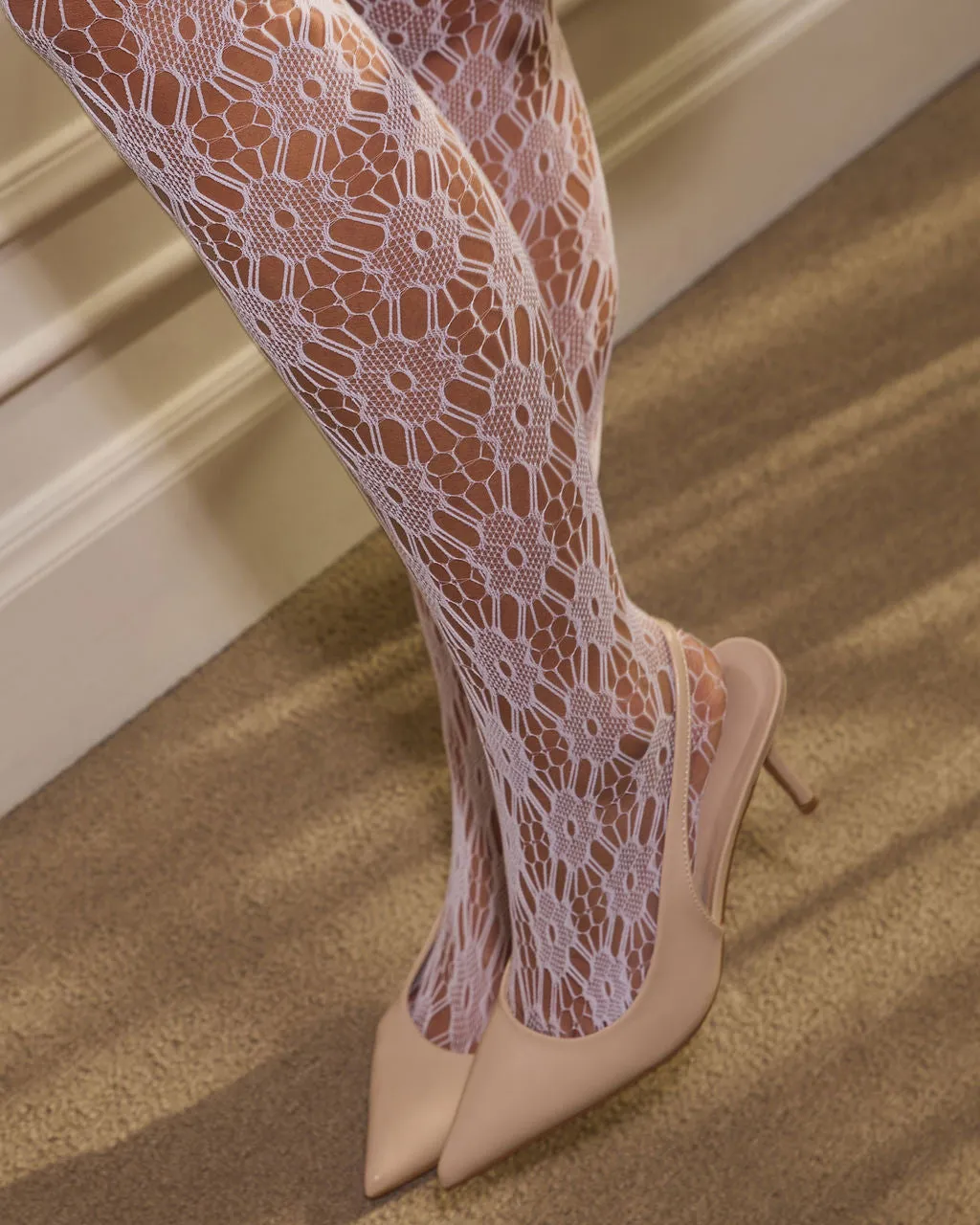 Sugar Plum Floral Lace Tights