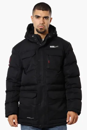 Super Triple Goose 4 Pocket Sherpa Lined Parka Jacket - Black