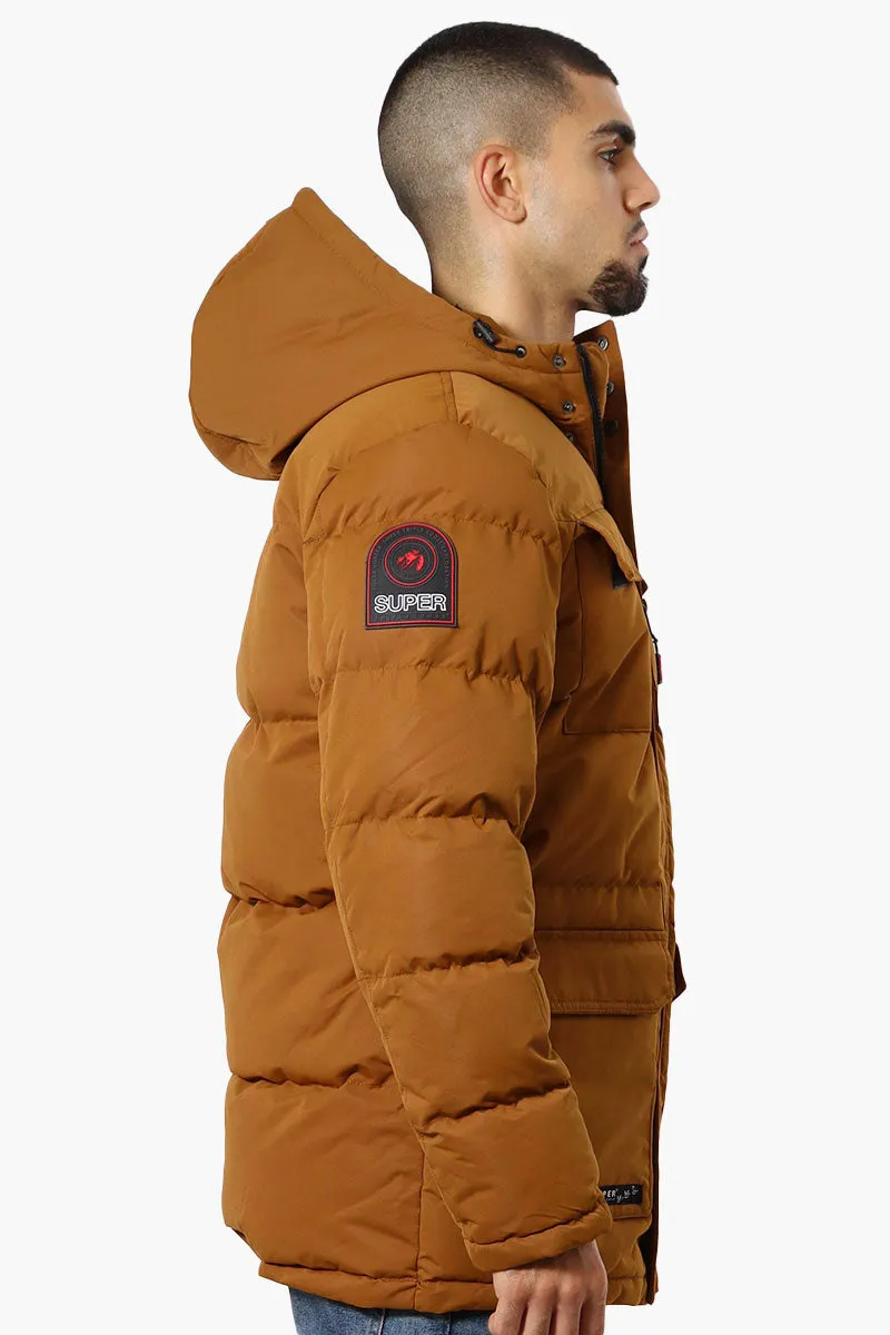 Super Triple Goose 4 Pocket Sherpa Lined Parka Jacket - Rust