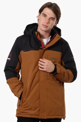 Super Triple Goose Faux Fur Lined Hood Parka Jacket - Brown