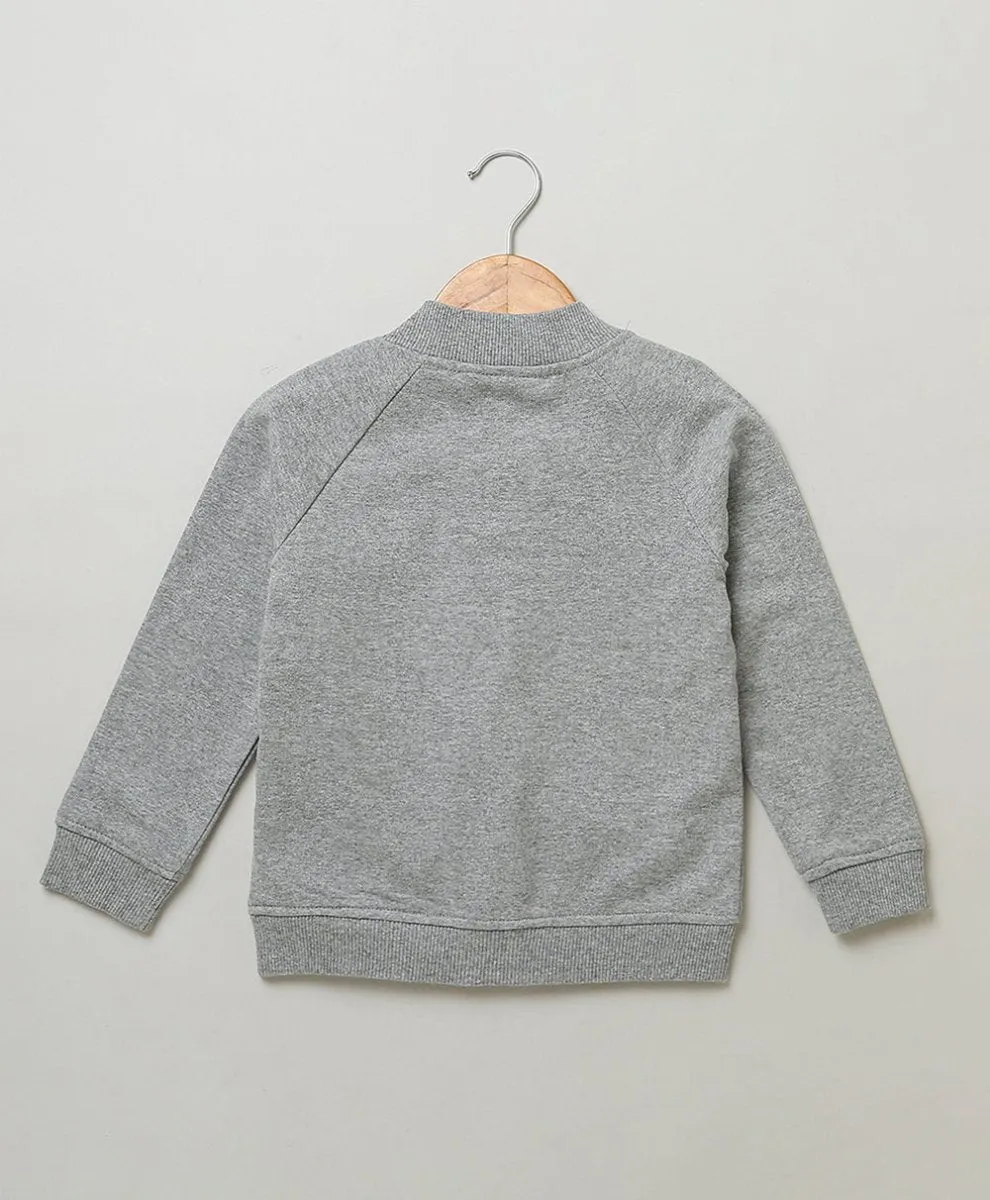 Sweetlime By As Light Grey Cotton Fleece Jacket