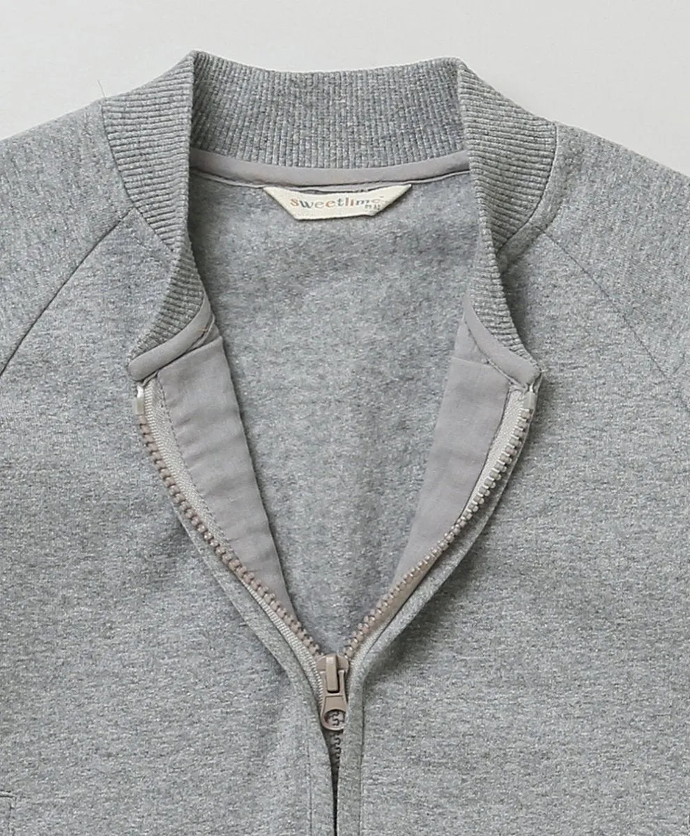 Sweetlime By As Light Grey Cotton Fleece Jacket