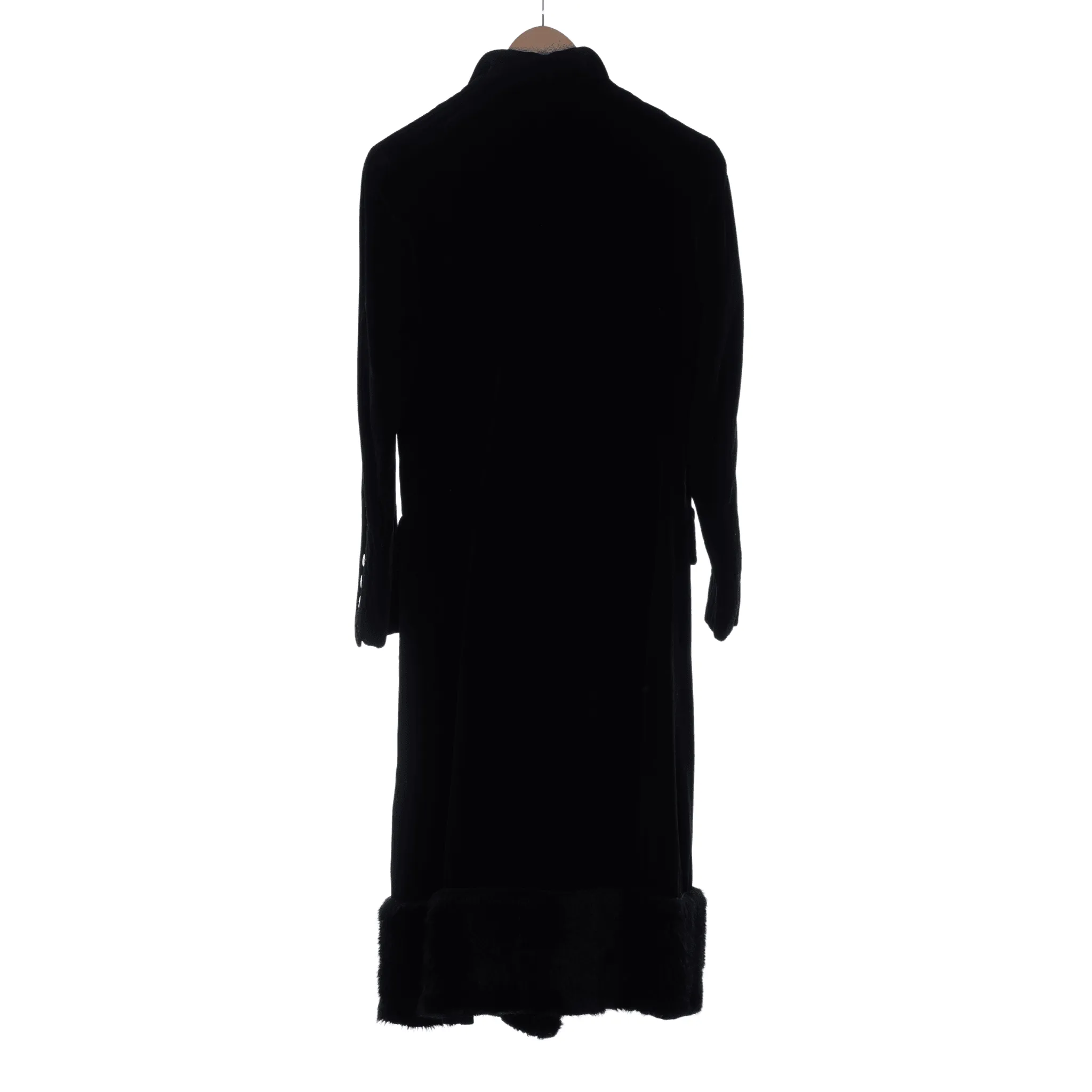 Sybil Zelker Velvet Black Long Sleeved Coat UK Size 10.