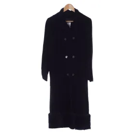 Sybil Zelker Velvet Black Long Sleeved Coat UK Size 10.