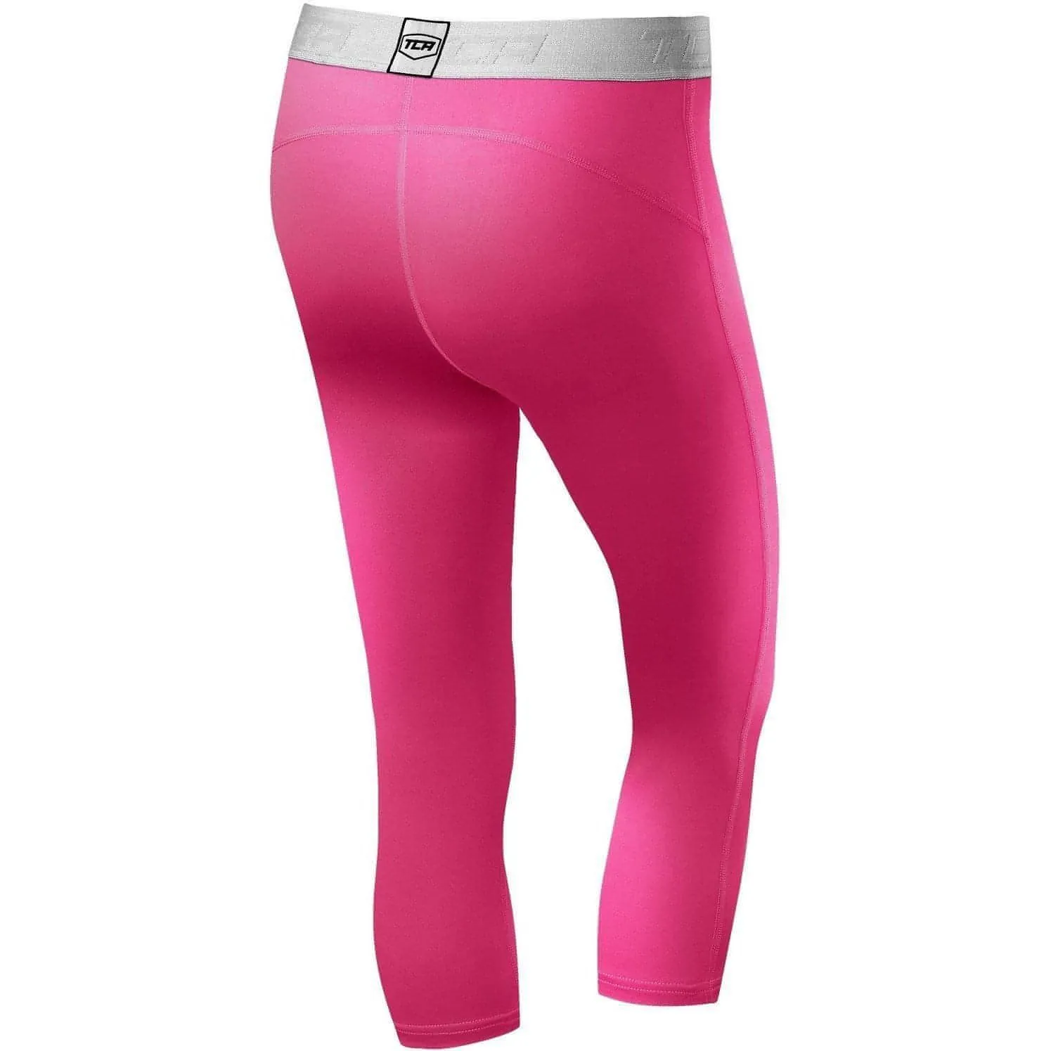 TCA Pro Performance Endurance Womens 3/4 Capri Running Tights - Pink