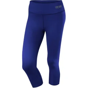 TCA Pro Performance Supreme Womens 3/4 Capri Running Tights - Blue