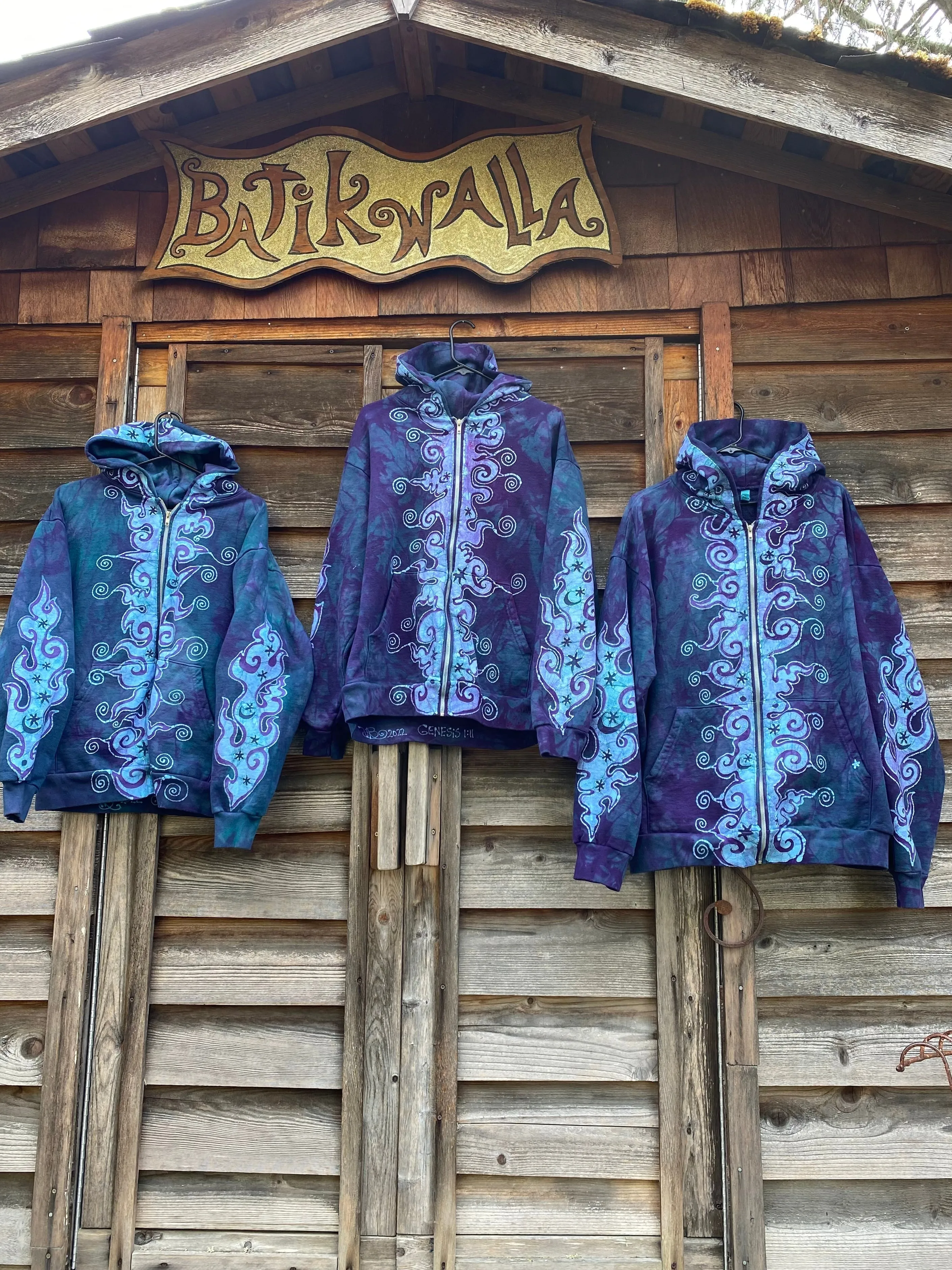 Teal and Purple Fancy Tuxedo Swirls Zipper Hoodie