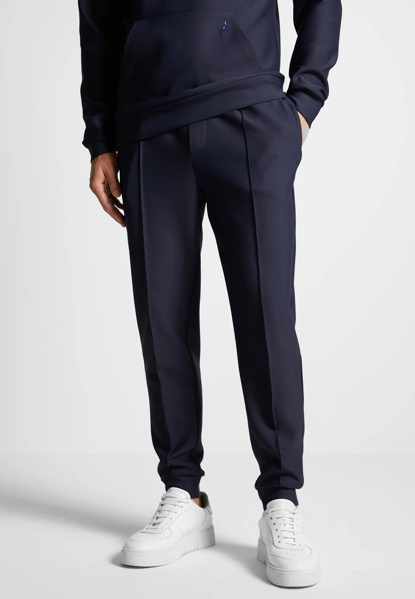 Éternel Neoprene Tapered Fit Pintuck Joggers - Navy