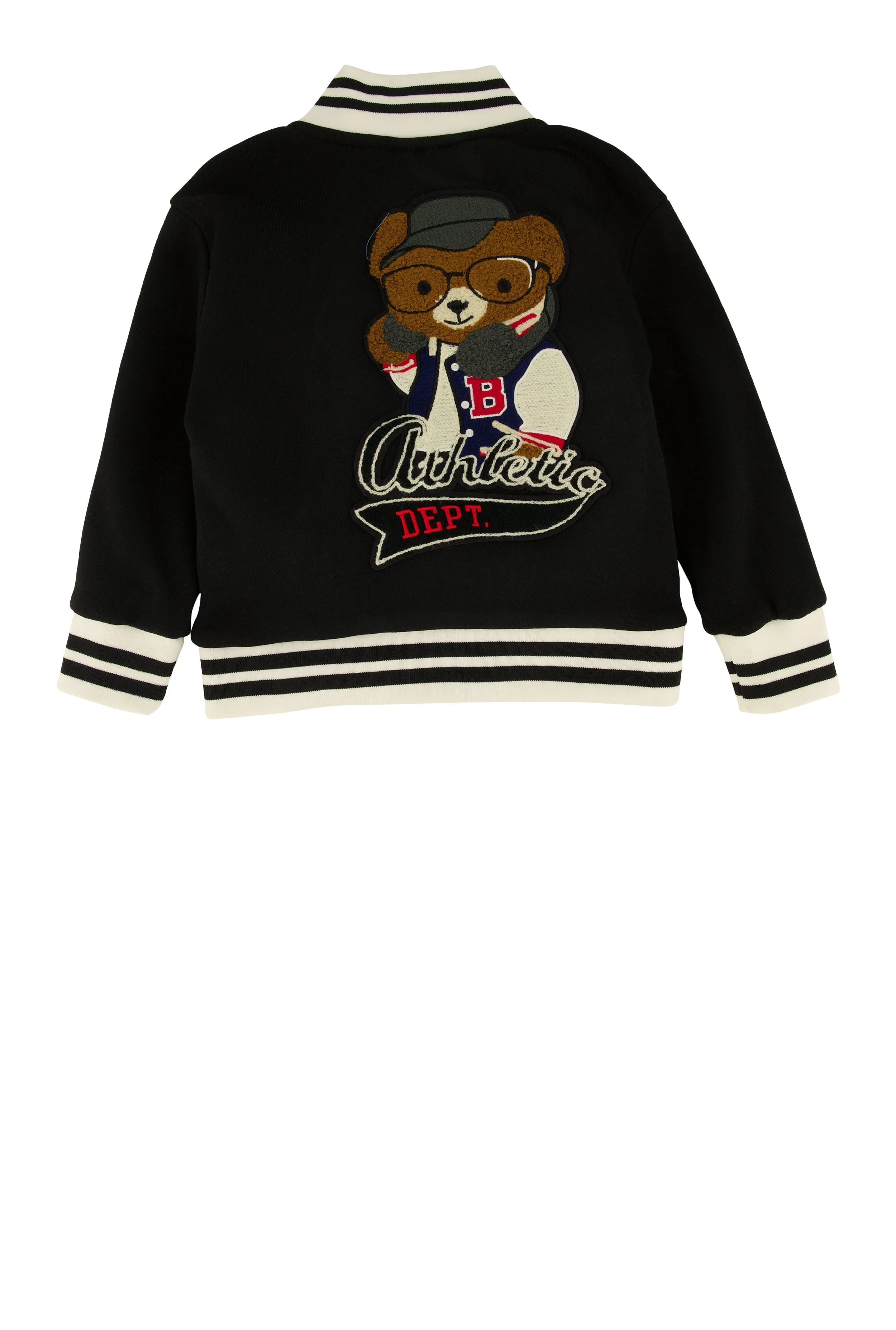 Toddler Boys B Initial Chenille Patch Graphic Varsity Jacket