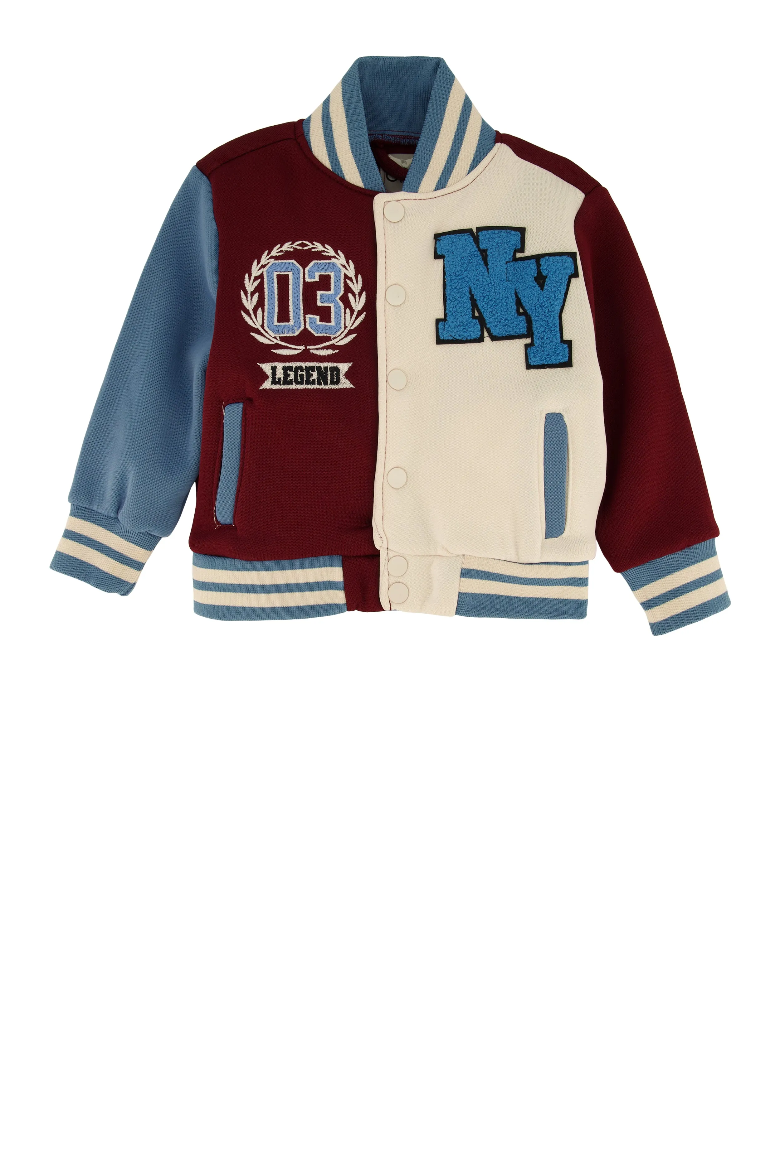 Toddler Boys City Graphic Chenille Patch Varsity Jacket