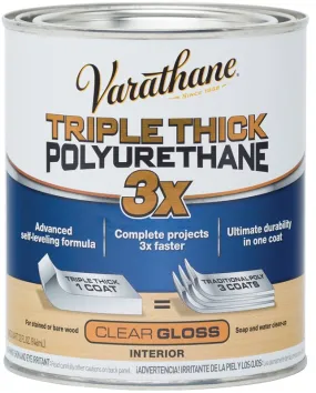 Varathane 284470 Polyurethane, Gloss, Liquid, Clear, 1 qt, Can :QUART: QUANTITY: 2