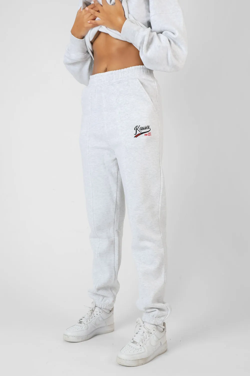 Varsity Seam Front 90'S Joggers Oatmeal Marl