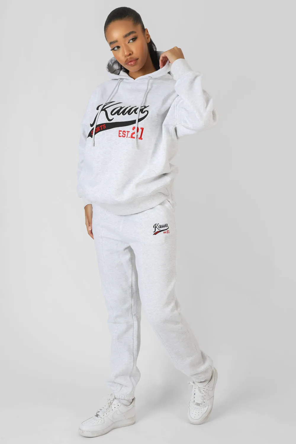 Varsity Seam Front 90'S Joggers Oatmeal Marl