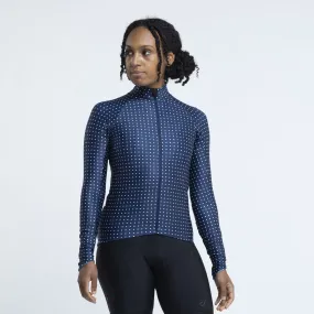 VELOCIO WOMENS JERSEY LONG SLEEVE GRID DOT NAVY