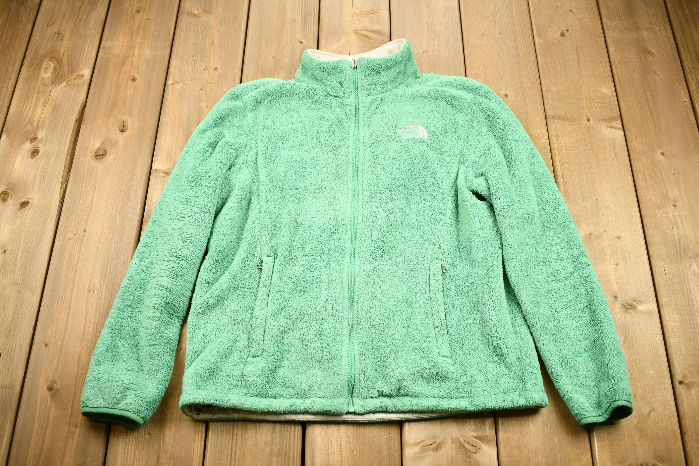 Vintage 1990s The North Face Full Zip Fuzzy Pile Fleece Sweater