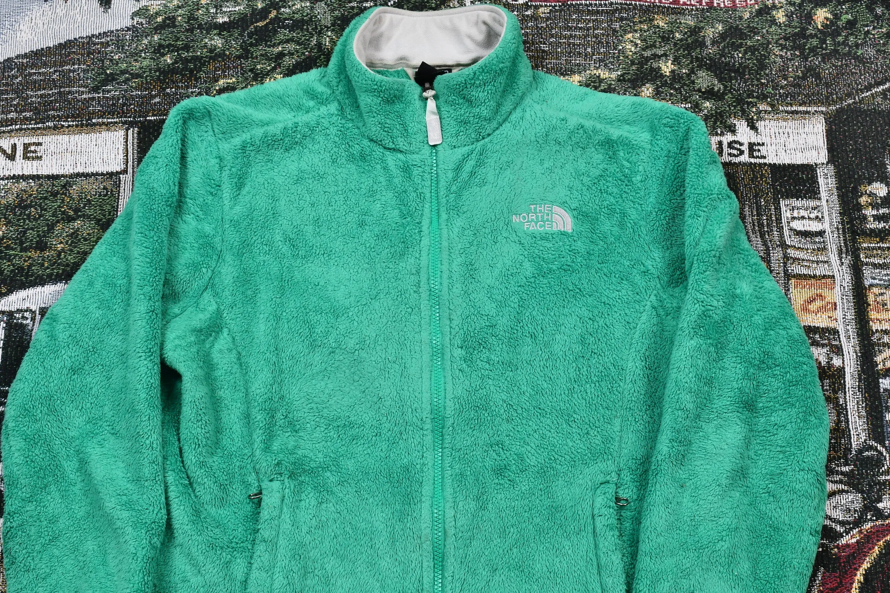 Vintage 1990s The North Face Full Zip Fuzzy Pile Fleece Sweater