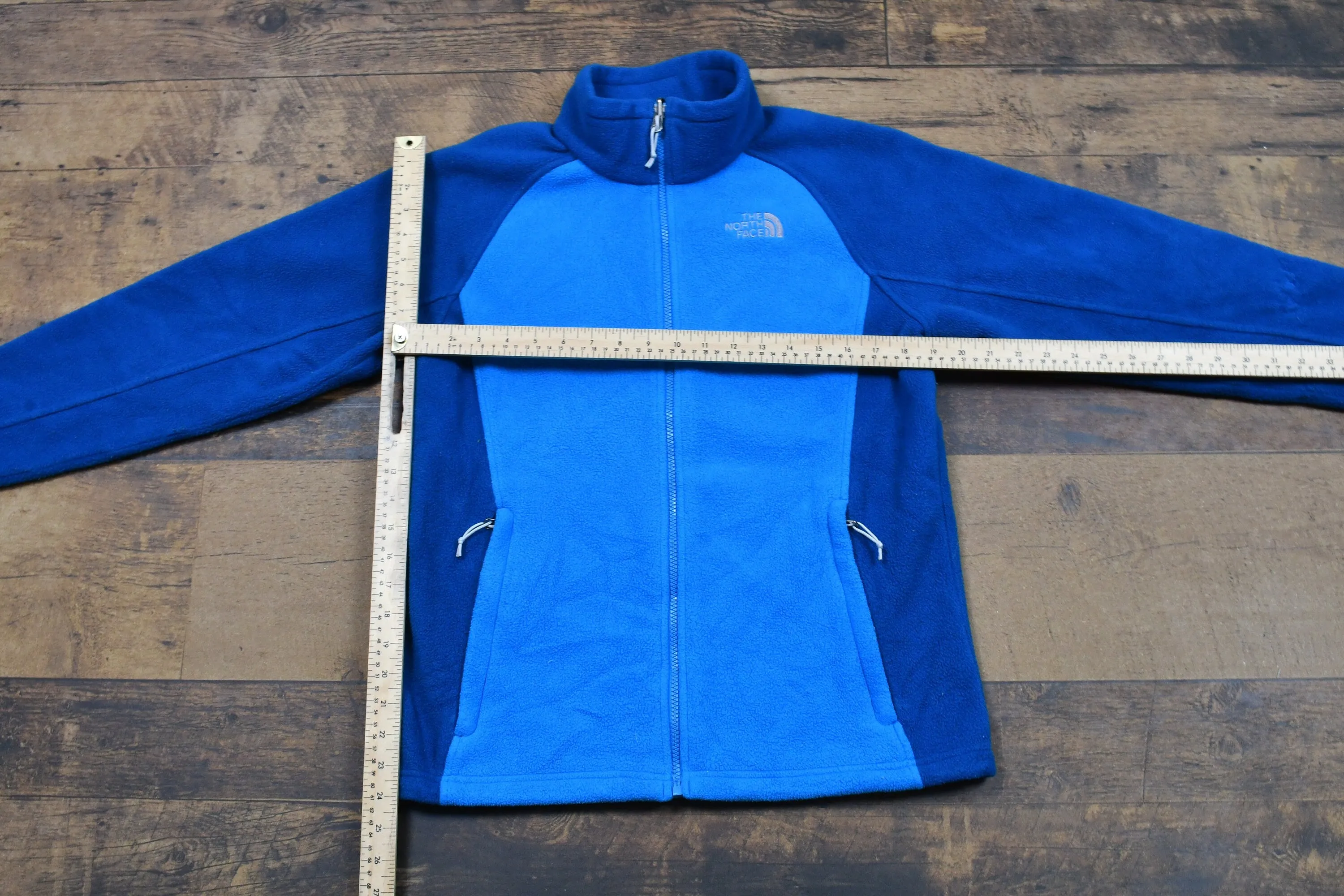 Vintage 1990s The North Face Full Zip Two Tone Fleece Sweater