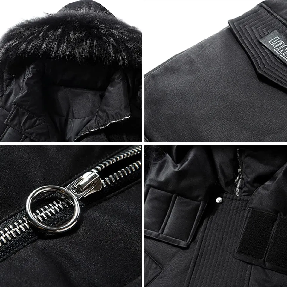 Winter Ready: Stylish Hooded Down Coat for Men - Ultimate Black Windproof Parka