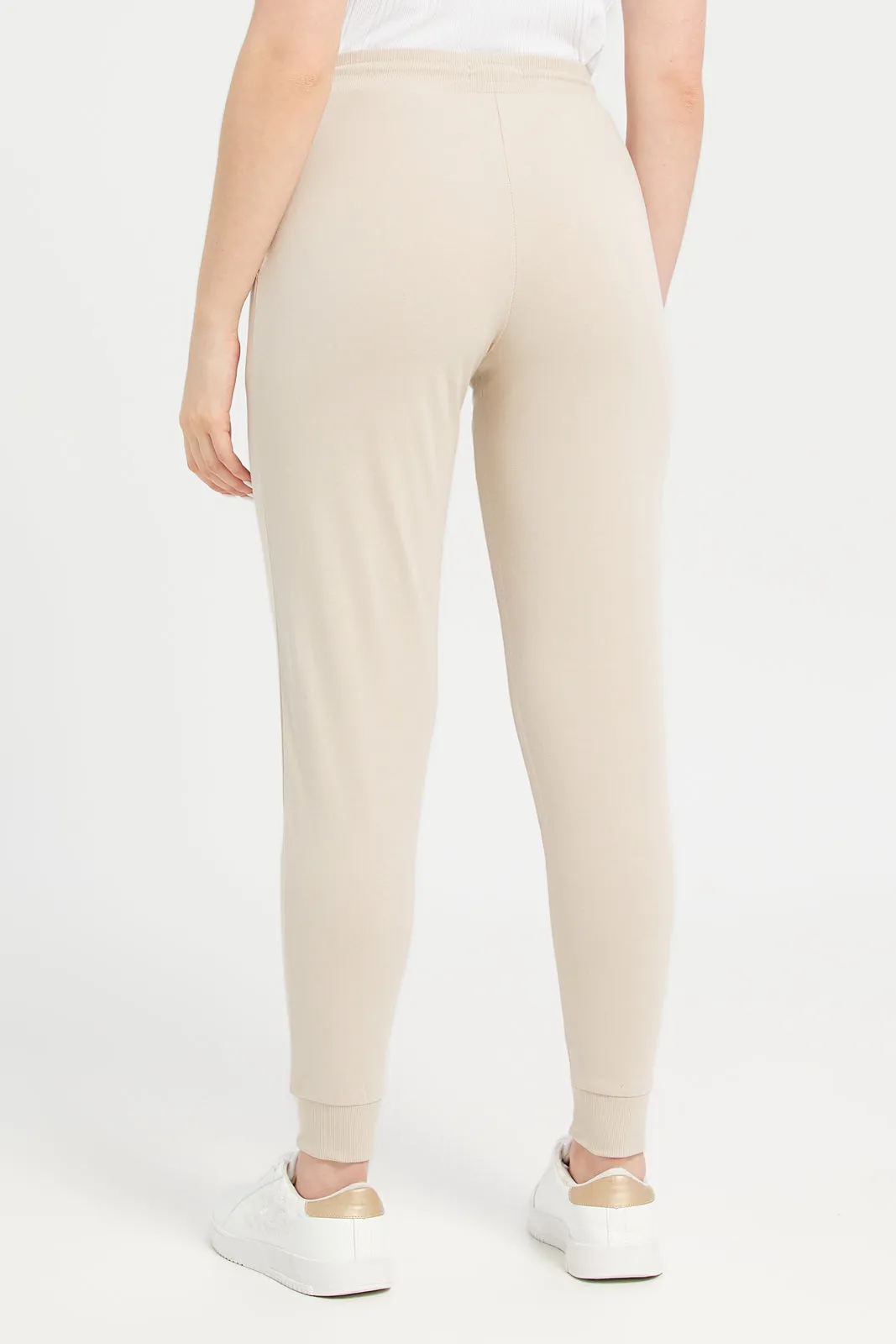 Women Beige Joggers