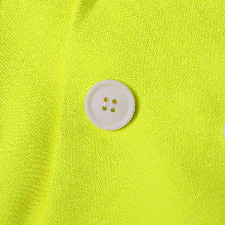 Women Deep V Fluorescent Yellow Coat single-breasted Blazer