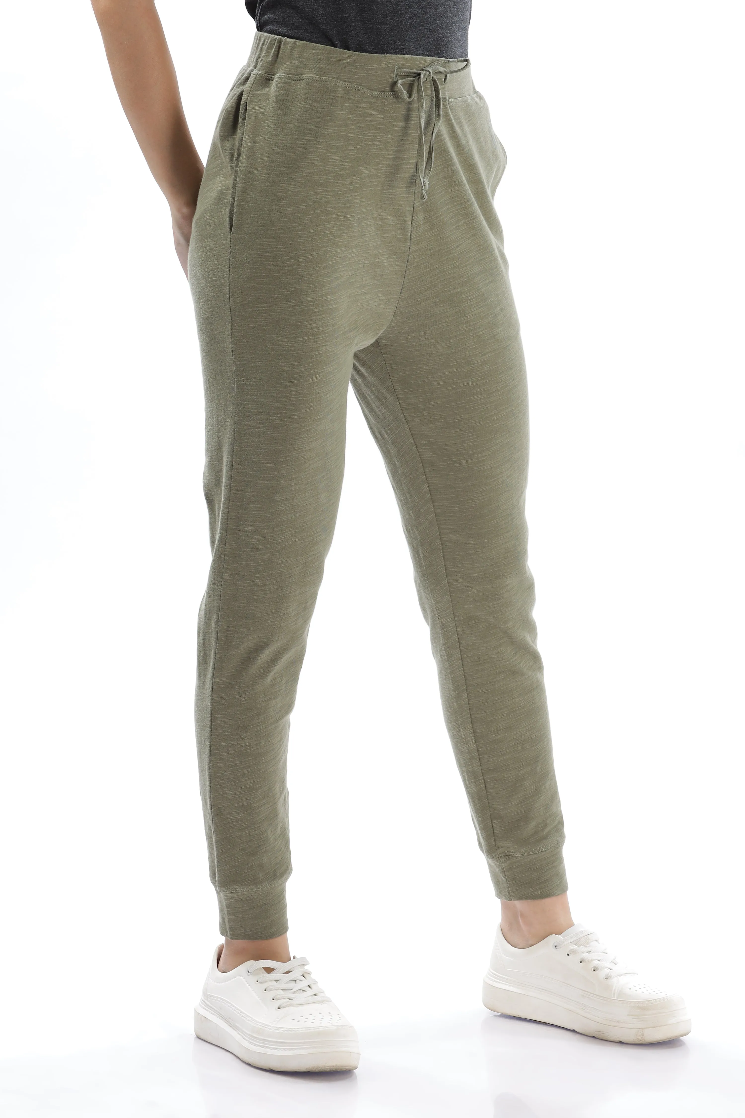 Women Organic Cotton Joggers Pant With Side Pockets and Adjustable Waist