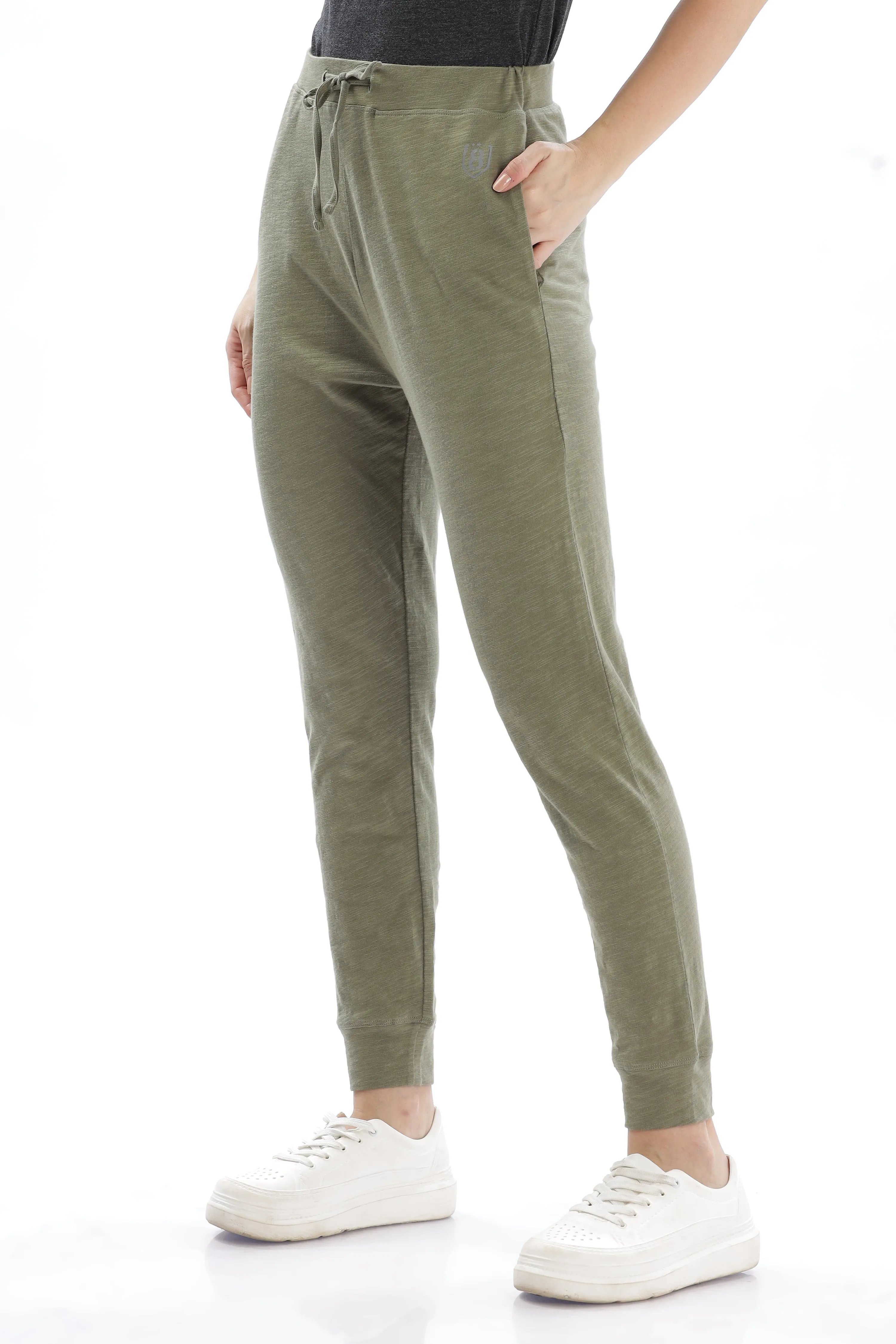 Women Organic Cotton Joggers Pant With Side Pockets and  Adjustable Waist