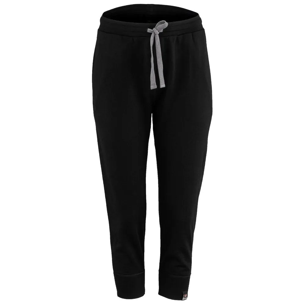 Womens Merino 260 Lounge Cuffed 3/4 Joggers (Black/Smoke)