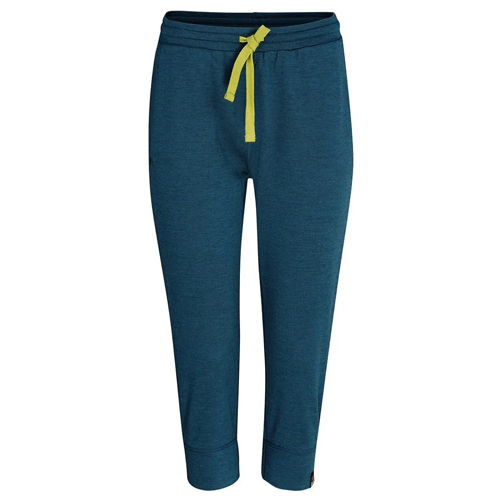 Womens Merino 260 Lounge Cuffed 3/4 Joggers (Petrol/Lime)