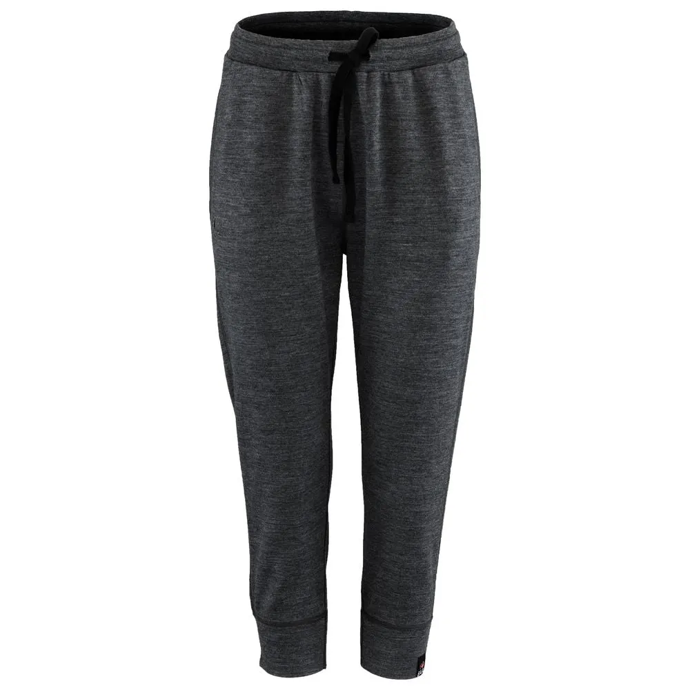 Womens Merino 260 Lounge Cuffed 3/4 Joggers (Smoke/Black)