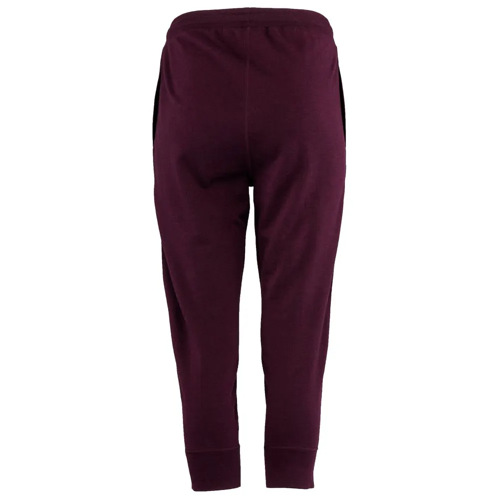 Womens Merino 260 Lounge Cuffed 3/4 Joggers (Wine/Navy)