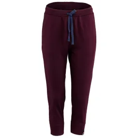 Womens Merino 260 Lounge Cuffed 3/4 Joggers (Wine/Navy)