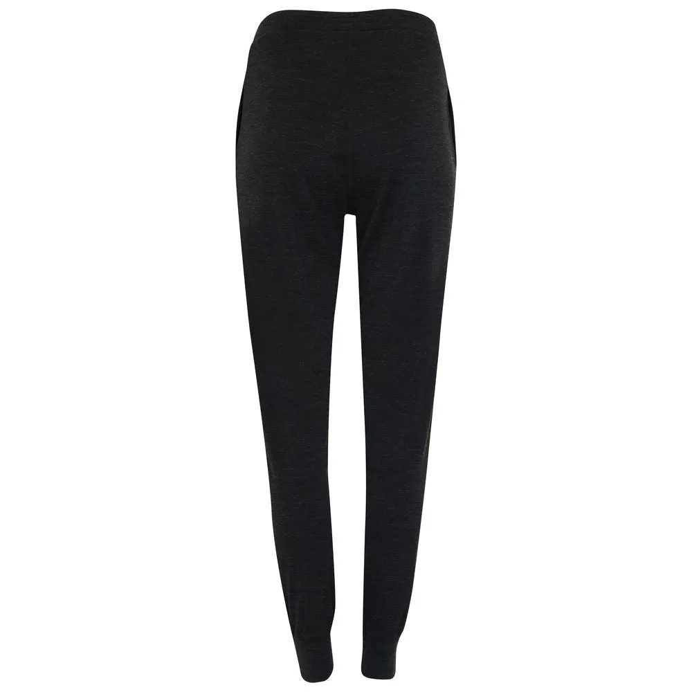 Womens Merino Blend 200 PJ Joggers (Black Melange)