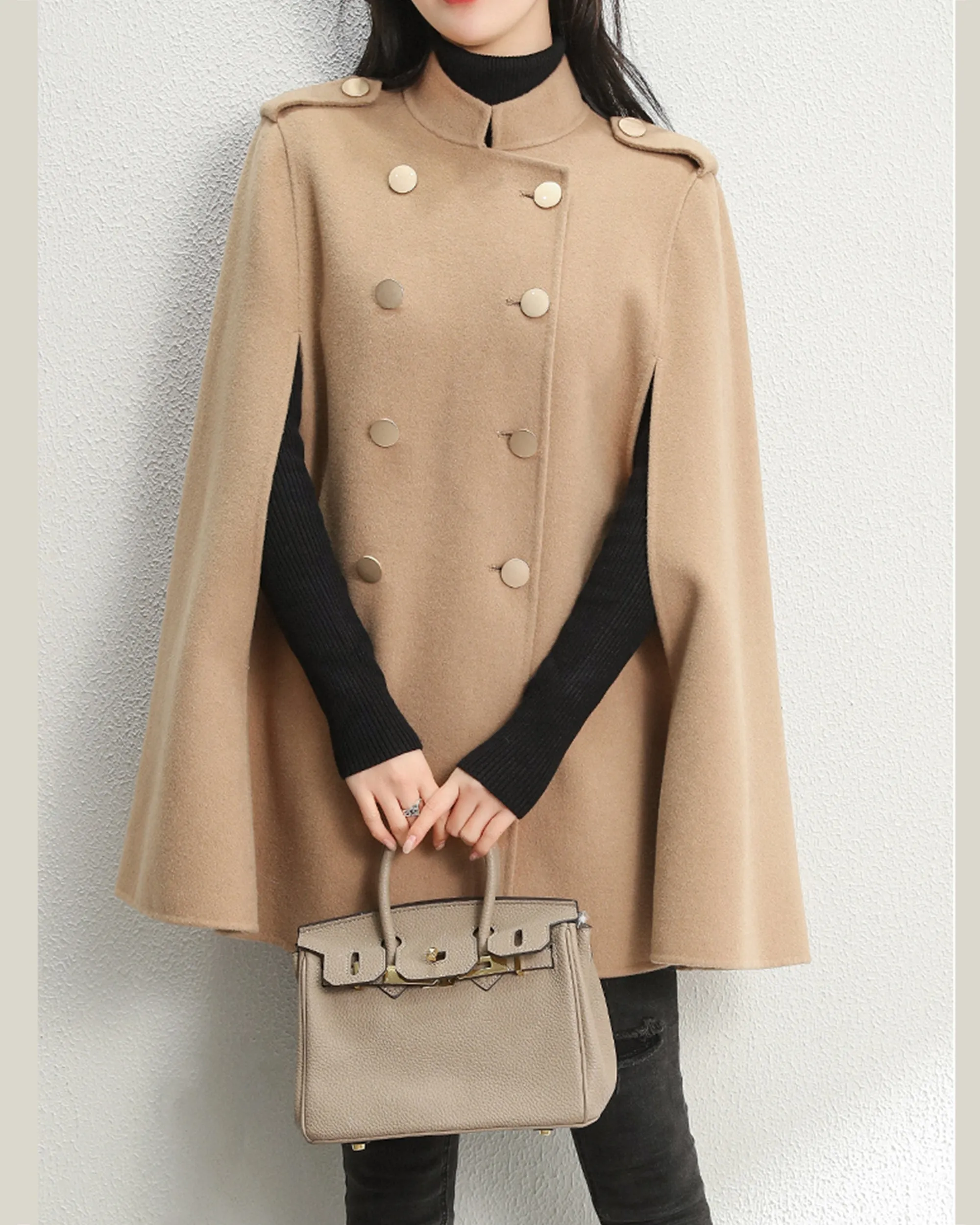 Wool cloak coat/Cape coat/Wool coat Women/Women's winter coat/wool long coat/wool jacket/plus size overcoat/A-line coat/ coat T0518