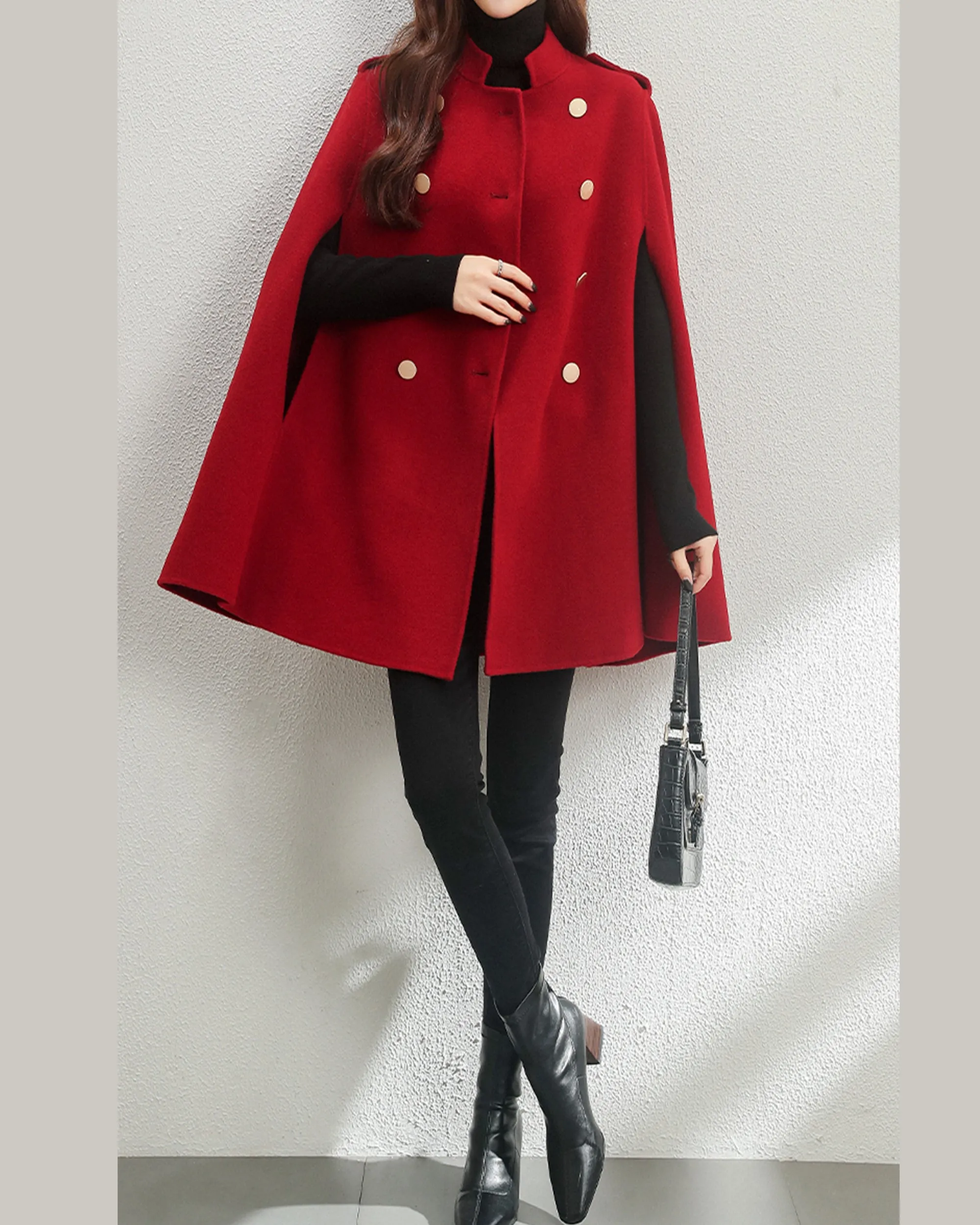 Wool cloak coat/Cape coat/Wool coat Women/Women's winter coat/wool long coat/wool jacket/plus size overcoat/A-line coat/ coat T0518