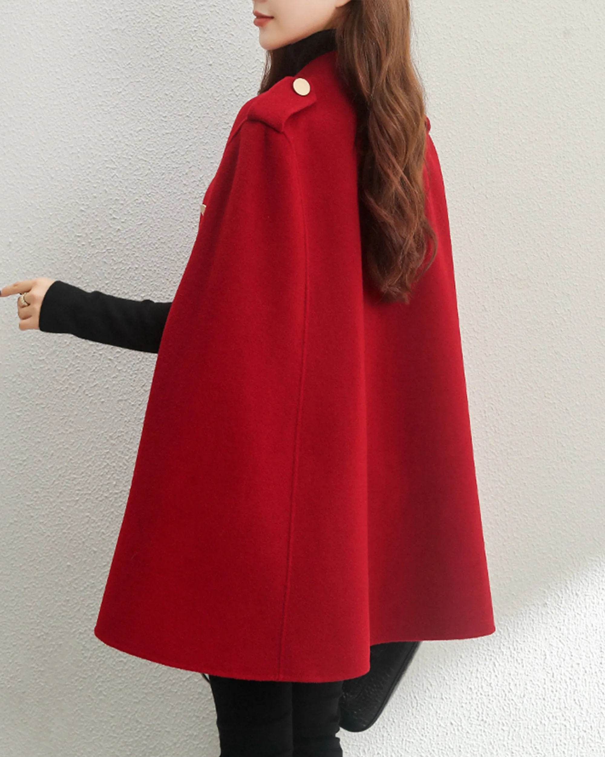 Wool cloak coat/Cape coat/Wool coat Women/Women's winter coat/wool long coat/wool jacket/plus size overcoat/A-line coat/ coat T0518