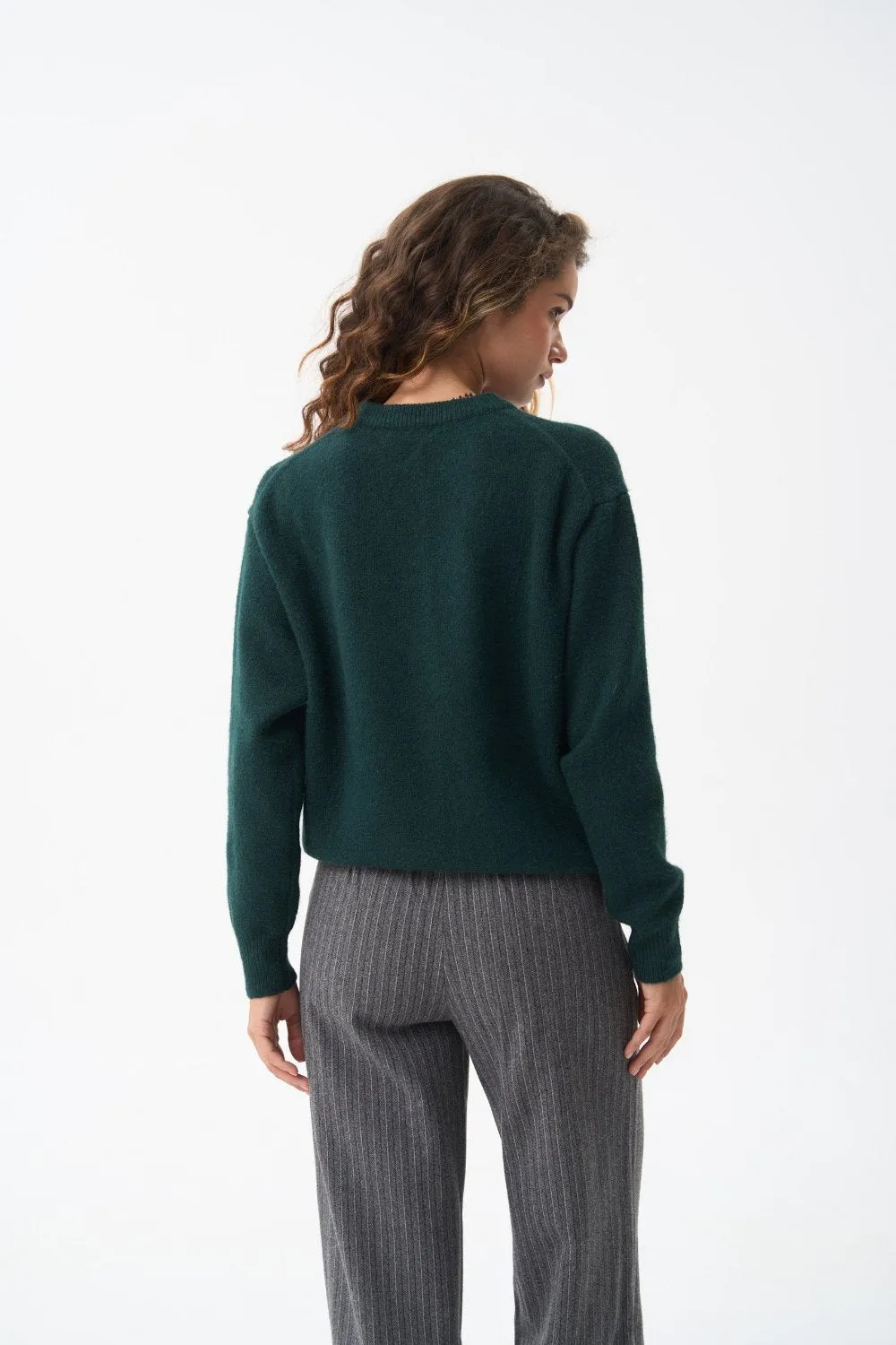 Wool sweater in color green