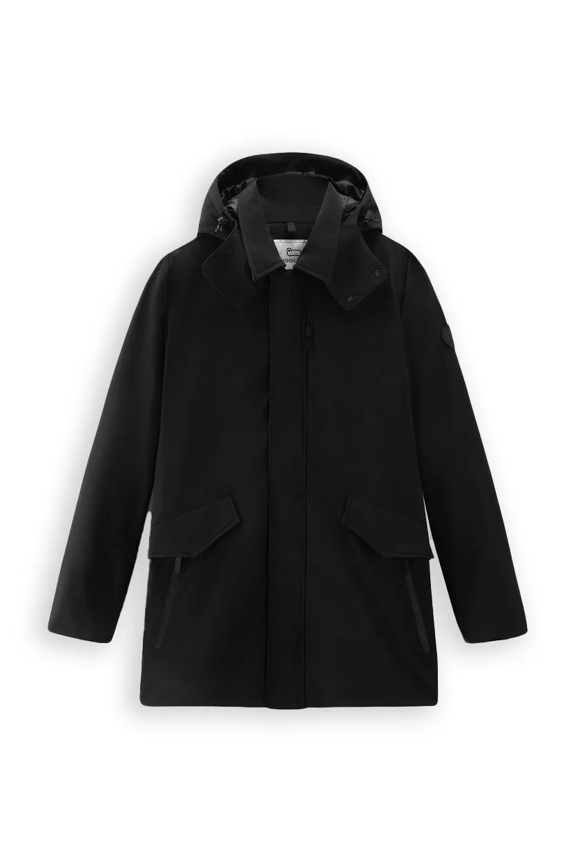 Woolrich Barrow Mac Soft Shell Coat Nero Uomo