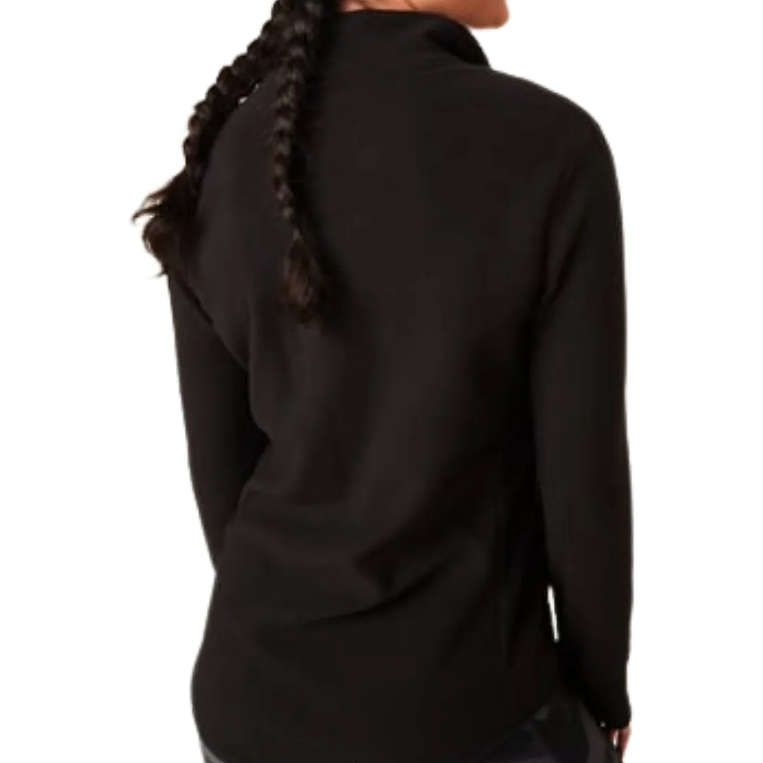 Zip up Fleece Sweater Jacket in Onyx