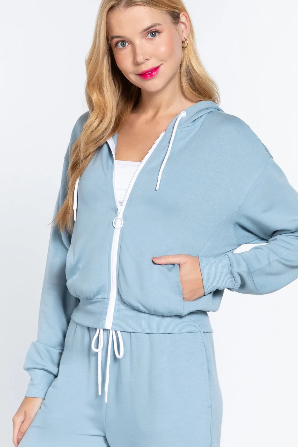 Zip-Up Long Sleeve Hoodie